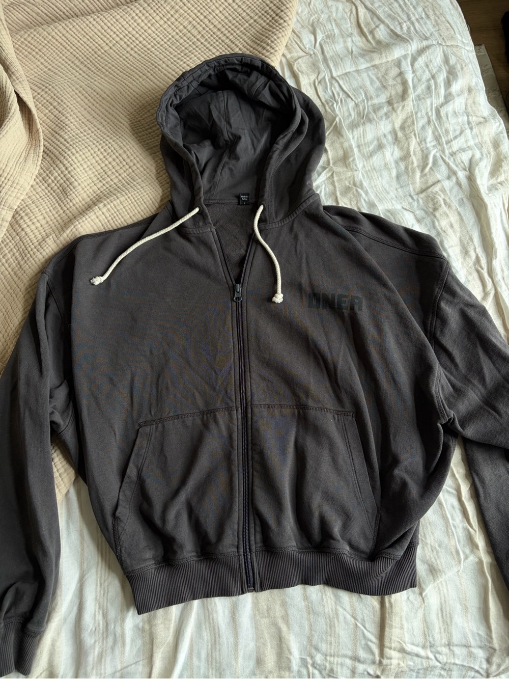 Oner Active raw lounge hoodie in COAL - Picture 5 of 9